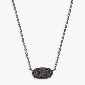 Elisa Pendant Necklace in Black Drusy- Kendra Scott